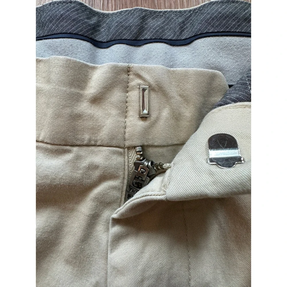 Murano Wardrobe Essentials Mens Khaki Chino Pants 32x34 Front Stretch Cotton
